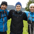 Glade gutter fra Kristiansund gikk alle 6 toppene. Fv Frantz Gregersen, Helge S. Volckmar og Bjørn Sørli. Torvikbukt 6 topper 8.september 2012.